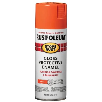 Stops Rust Enamel Spray, Gloss Orange - 12 oz
