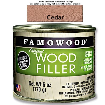 Original Wood Filler, Cedar ~ 6 oz Can 