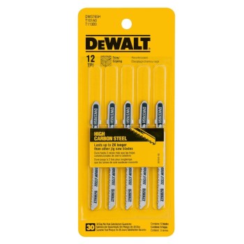 DeWalt T-Shank Jig Saw Blade, Scrolling Wood - 3" 12 TPI, 5pk
