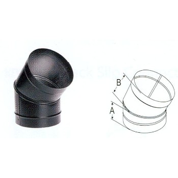 M & G Duravent 6DBK-E45 45 Degree Elbow, Black ~ 6"