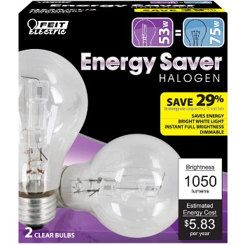 Feit Elec. Q53A/CL/2 53w Es Ha A19 C Bulb