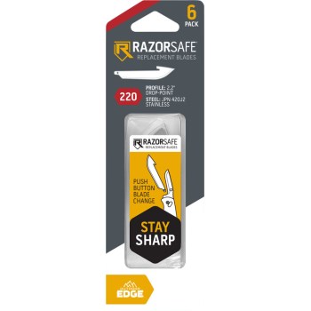 Outdoor Edge RazorSafe Blade, Tumbled - 2.2", 6pk