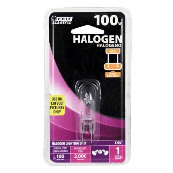 Light Bulb, Bi-Pin Halogen Clear 120 Volt 100 Watt 