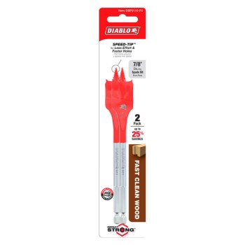 Spade Bit - 7/8" x 6", 2pk