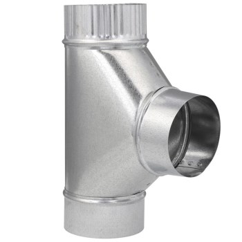 Gray Metal - 4" Galvanized Furnace Pipe Tee