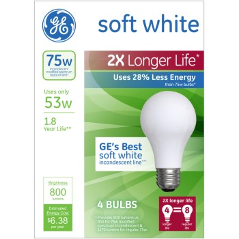 General Electric  70335 53w 2xl A19 Sw Bulb