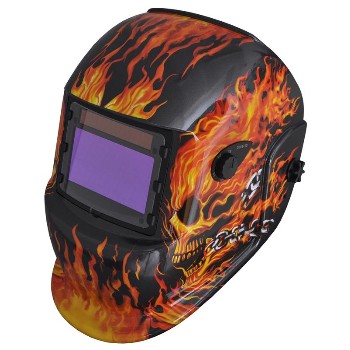 Welding Helmet, Flaming Skull