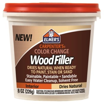 Elmers   E913 Carpenters Color Change Wood Filler, Natural ~ 8 oz Can