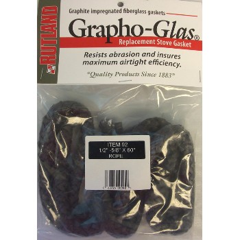 Rutland 92 Woodstove Gasket, Black Rope  ~  1/2" - 5/8" x 60"