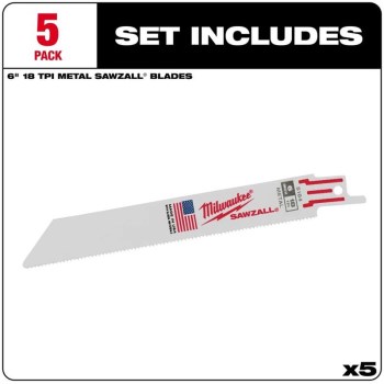 SawzAll Blades, Double Duty Bi-Metal ~ 6"/18t
