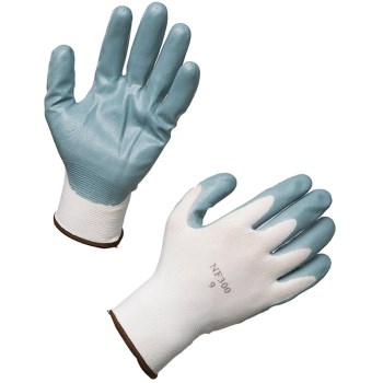 Ammex C225-L Wht-Gry Polyester Glove