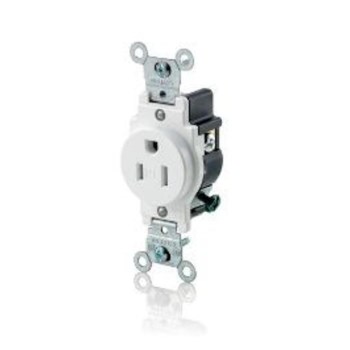 Single Outlet, Tamper-Resistant, White - 15A