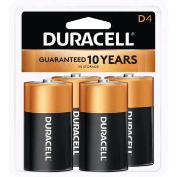 Duracell 041333430010 Cell Battery, 4 pack, D 