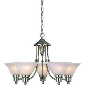 Hardware House  544452 Bristol Design Series 5-Light Chandelier, Satin Nickel Finish ~  24" x 15"