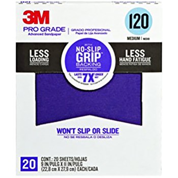 3M 26120CP-P-G Pro Grade Advanced Sandpaper, 120 Grit ~ 9" x 11"