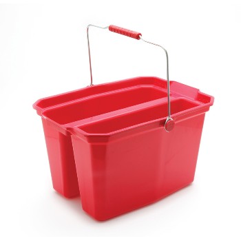 19 Qt. Red Plastic Double Bucket