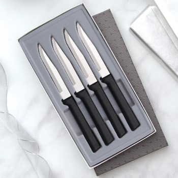 Blk Serrated Stk Knives