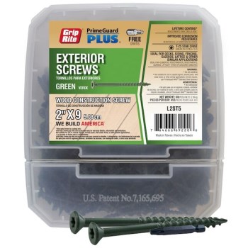 Grip-Rite Exterior Screw, Green - #9 x 2", 5 Lb