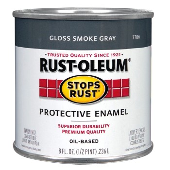 Stops Rust Protective Enamel, Gloss Smoke Gray ~ 1/2 Pint 