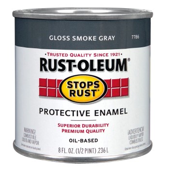 Rust-Oleum 7786730 Stops Rust Protective Enamel, Gloss Smoke Gray ~ 1/2 Pint 