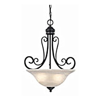 Hardware House  544890 3 Light Chandelier, Tuscany Series ~ Textured Black 