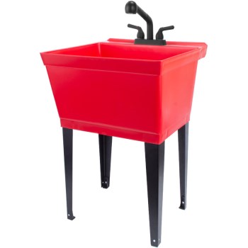 Red 19g Tub W/ Faucet
