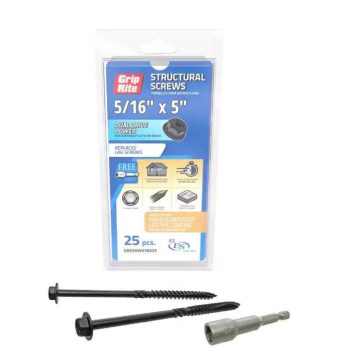 Grip Rite Structural Screw - 5/16" x 5"  (25 Pack)