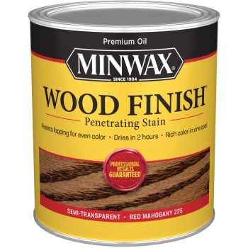 Minwax 70007 Semi-Transparent Wood Stain, Red Mahogany ~ Quart