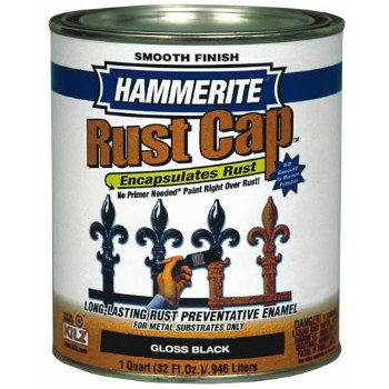 Masterchem 44240 Hammerite Rust Cap, Smooth Gloss Black ~ Quart