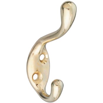 Coat & Hat Hook, Brass ~ Heavy Duty 