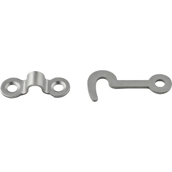 Steel Hook and Staple, Satin Nickel