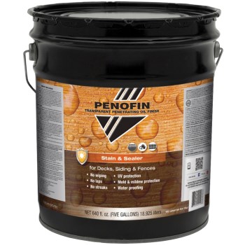 Penofin FSSTR5G Transparent Oil  Stain & Sealer for Decks/Siding/Fences, Redwood Finish ~  5 Gallon Container