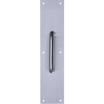Door Pull Plate, Satin Stainless Steel Finish  ~  3 1/2" W x 15" L