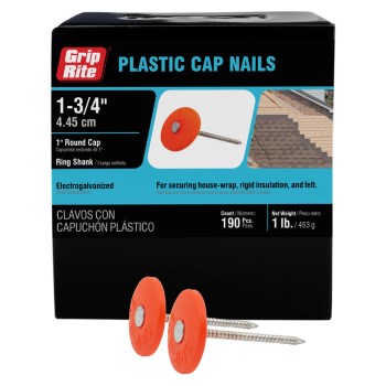 Prime Source Plastic Cap Roofing Nail - 1-3/4", 1 Lb