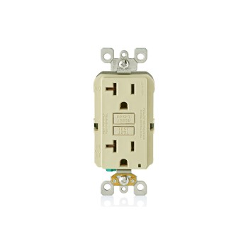 GFCI Outlet, Self Test, Ivory - 20 Amp