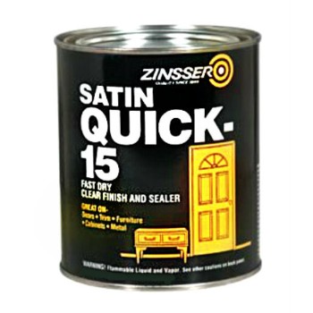 Rust-Oleum 07004 Zinsser Quick 15 Clear Satin Finish & Sealer ~ Quart