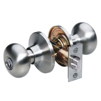 Entry Lock, Biscuit Design ~ Satin Nickel Finish 