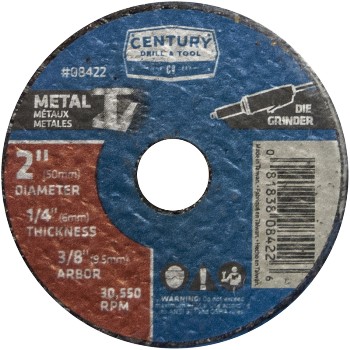 Century Drill &amp; Tool   08422 3pk 2in. Mtl Grind Wheel