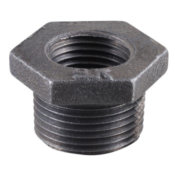 Mallable Hex Bushing,  Black ~ 1/2" x 3/8"