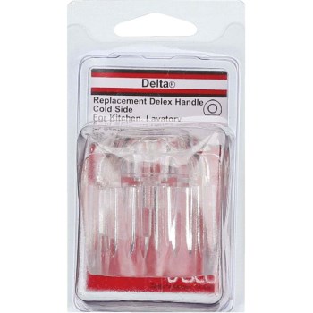 Delta Delex Faucet Handle, Clear Lucite - Cold