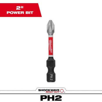 Milwaukee Shockwave Phillips #2 Power Bit - 2"