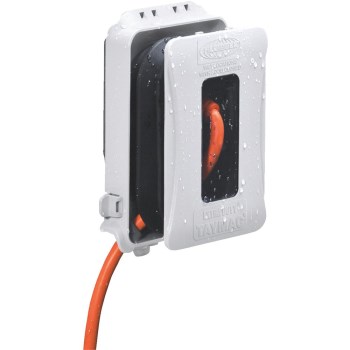 Hubbell Weatherproof Outlet Cover, White - 1 Gang