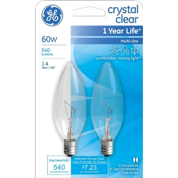 Blunt Tip Bulb, Clear - 60 Watt