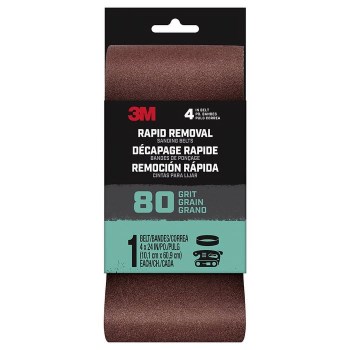 3M Sanding Belt, 80-Grit - 4" x 24"