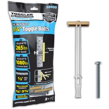 SnapToggle Heavy-Duty Toggle Bolt (2pack)  1/4"-20 x 2"