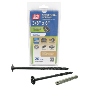Grip-Rite Flathead Wood Screw - 3/8x6"