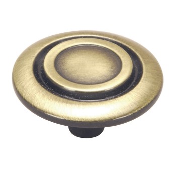 Scroll Cabinet Knob, Antique Brass