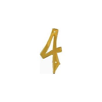 Solid Brass/Pb #4 House Number, Visual Pack 1901 4 inches