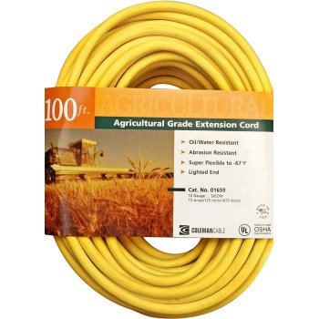 Coleman Cable 01659 Outdoor Extension Cord - 100 feet