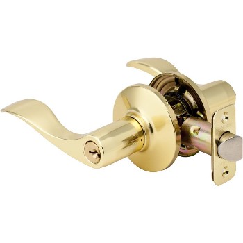 Entry Lock, Wave ~ Polished Brass - K4